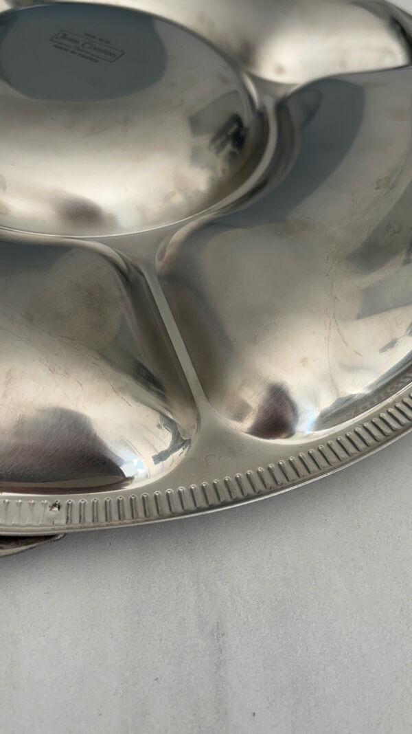 Plateau rond jean couzon en inox – Plat de service vintage design fran