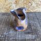 Vintage Polychrome Glazed Stoneware Soliflore Vase with Corolle Neck #D96