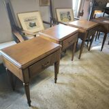 Series of 4 solid teak bedside tables circa 1980