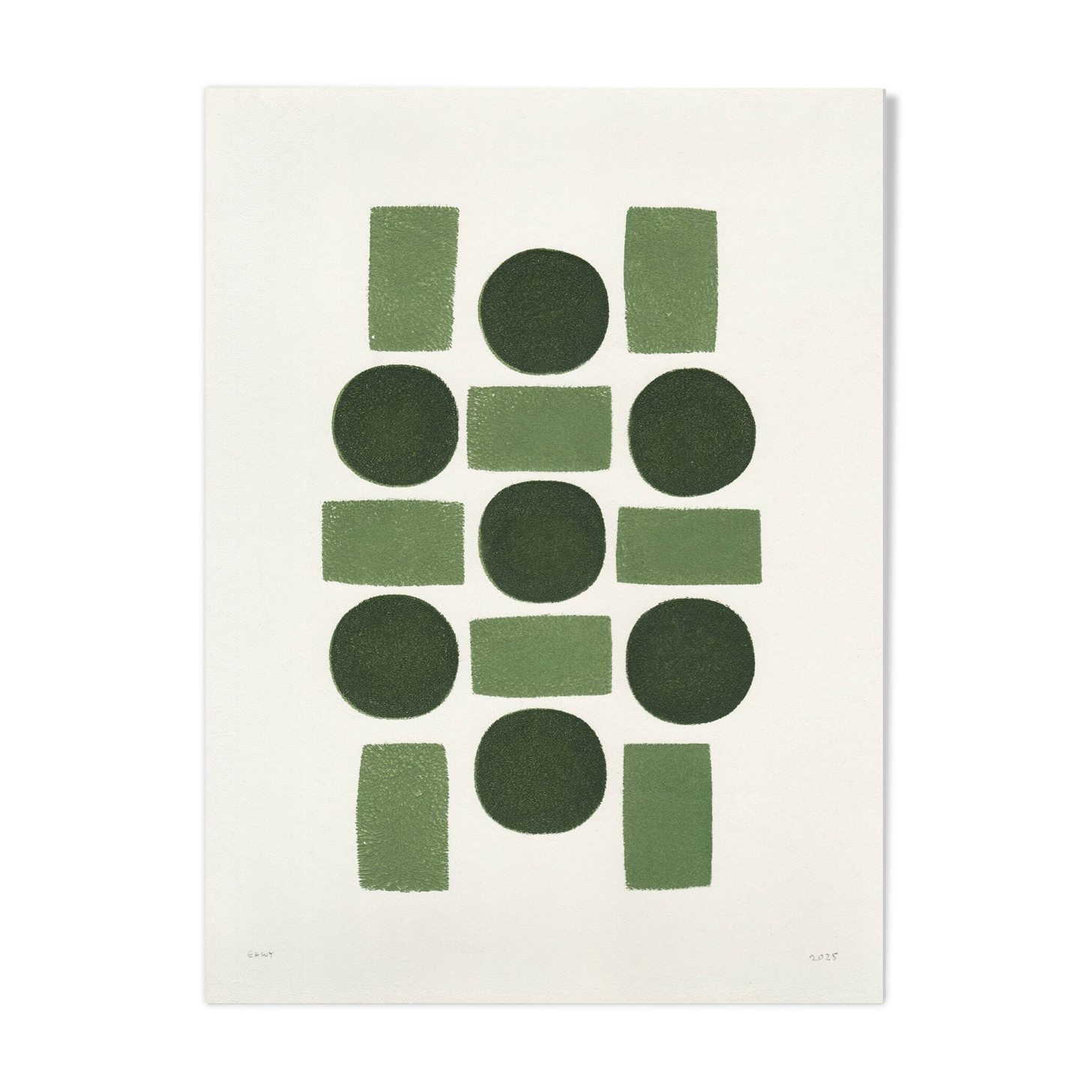 Abstract geometric painting - 30x40cm - acrylic on paper signed Eawy