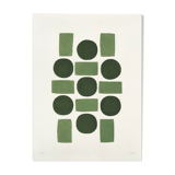 Abstract geometric painting - 30x40cm - acrylic on paper signed Eawy