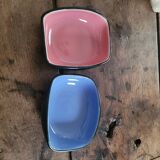 Paire de coupelles en céramique émaillée bicolore, années 1970
