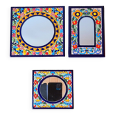 Set of 3 Artecer mirrors in cloisonned enamels