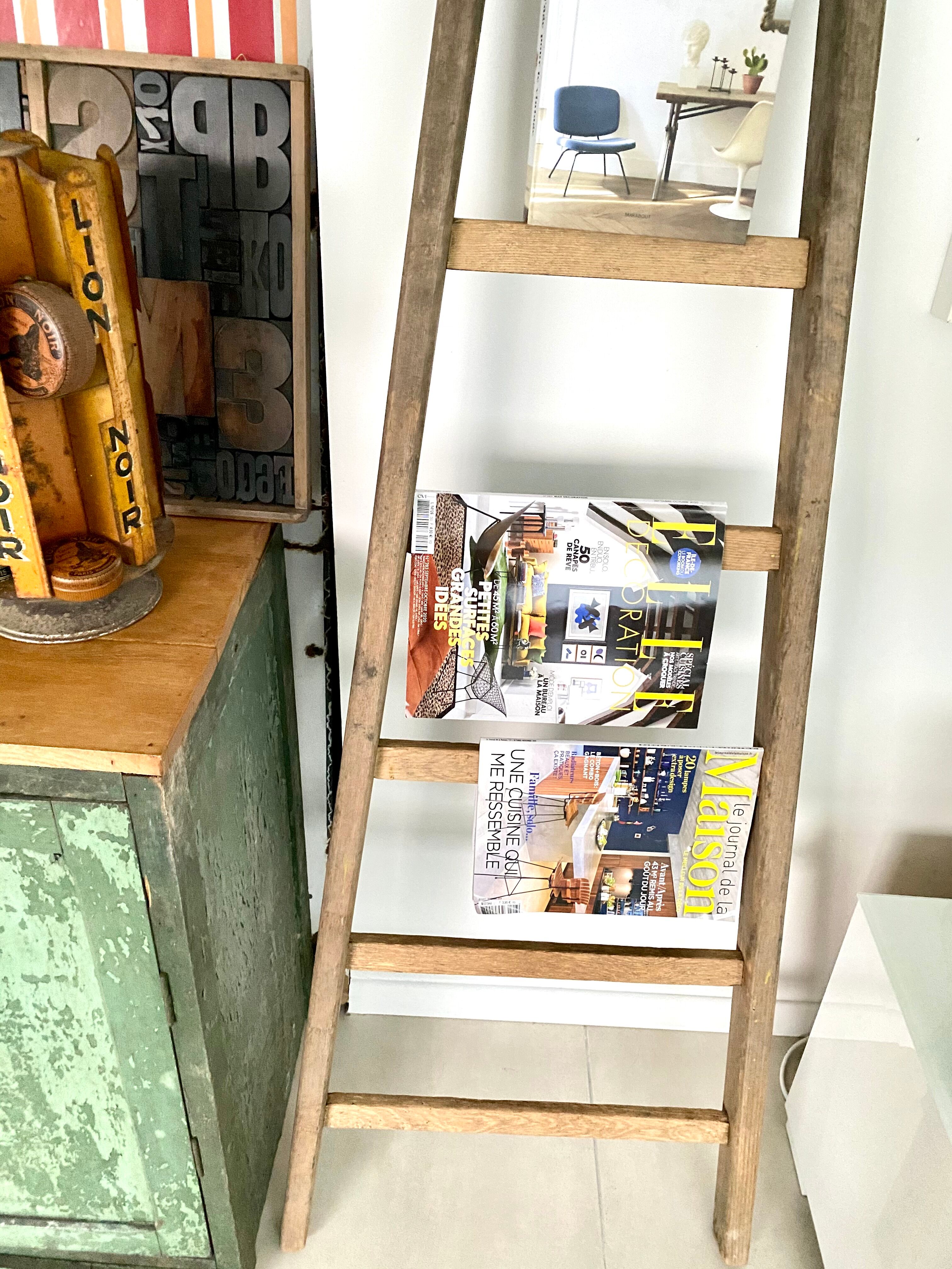 Old vintage wooden ladder