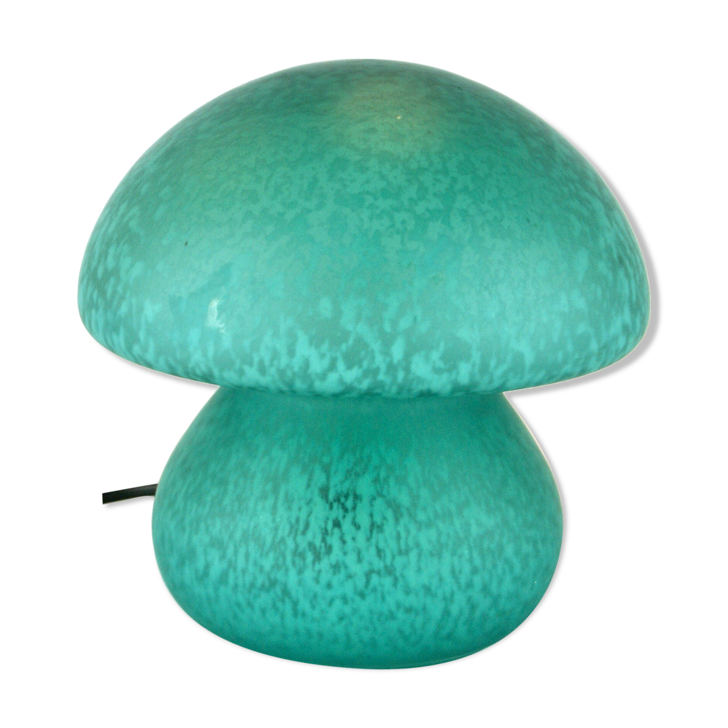Lampe en verre en forme de champignon vert 1970
