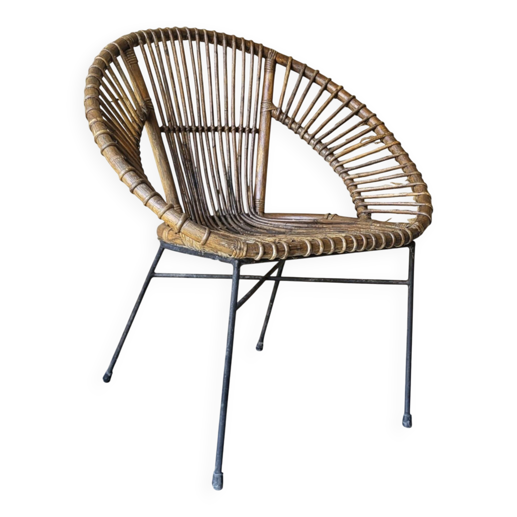 1960s rattan armchair