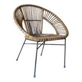 Fauteuil en rotin 1960