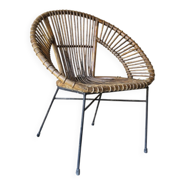 Fauteuil en rotin 1960