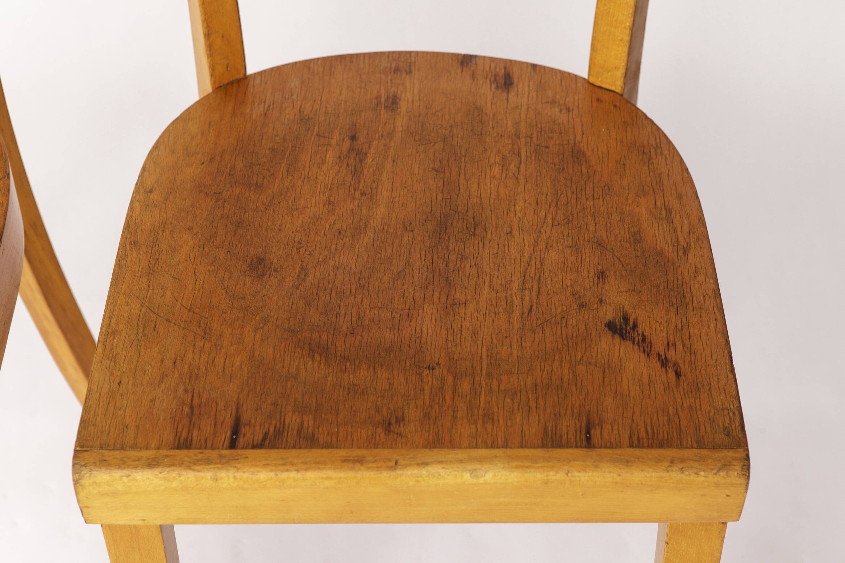 Pair of 1950s Frankfurt Dining Chairs, Germany – Refurbished Beechwood