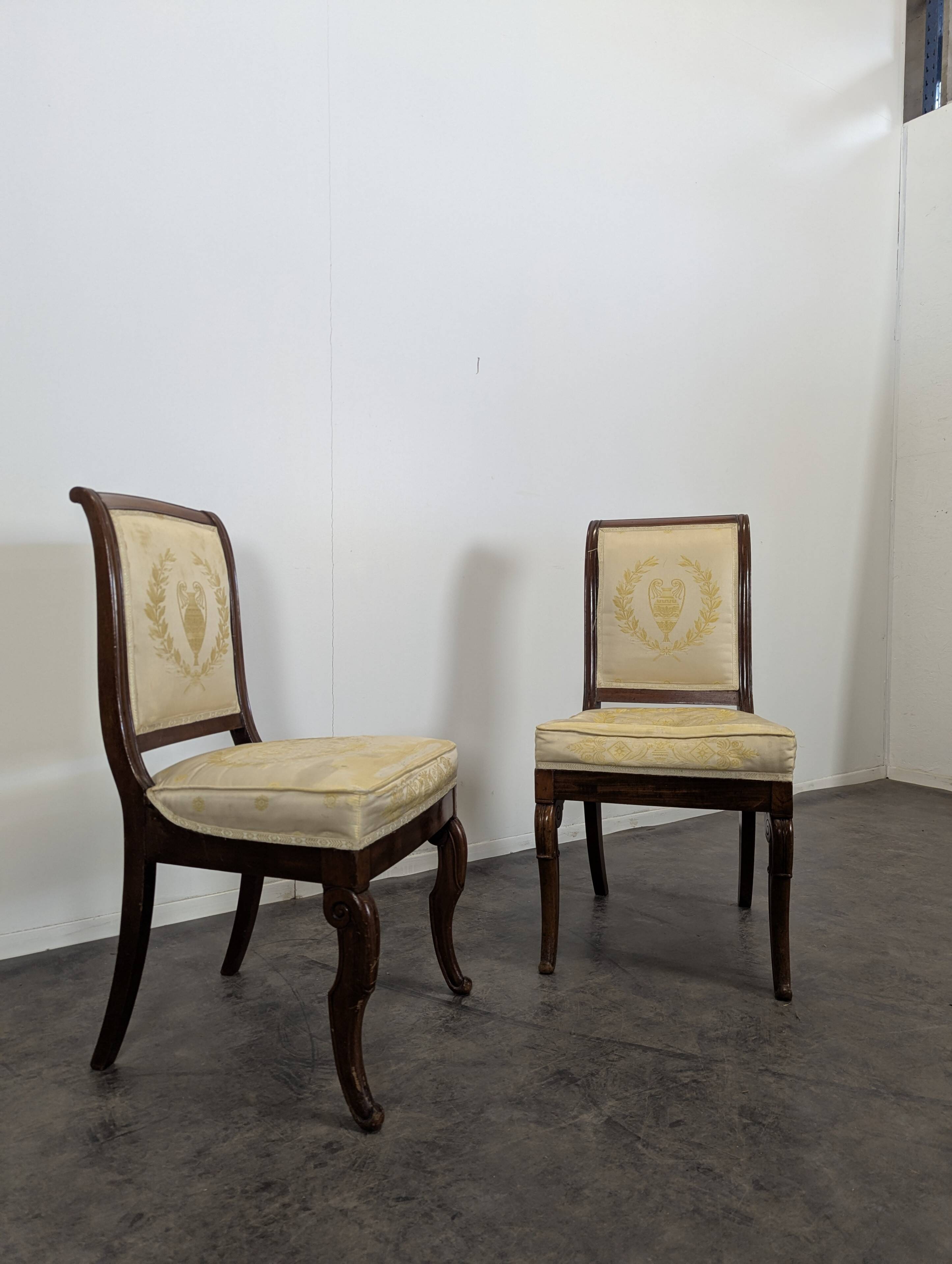 Pair of Restoration period chairs with hock legs