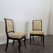 Pair of Restoration period chairs with hock legs