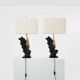Pair of bronze and resin lamps by Philippe Cheverny, 1970s
