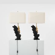 Pair of bronze and resin lamps by Philippe Cheverny, 1970s