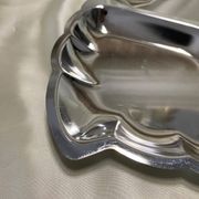 Plat inox forme feuille