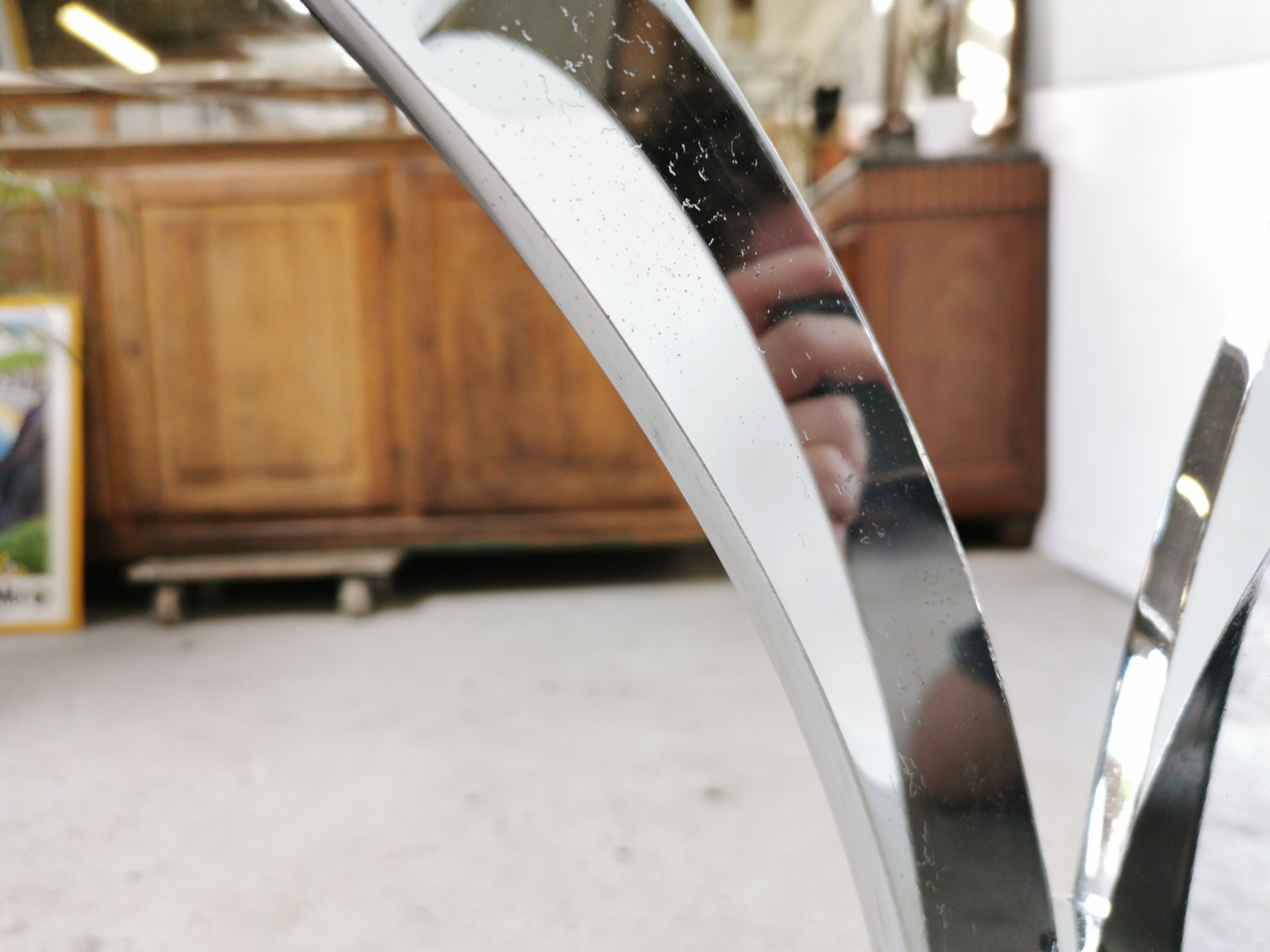 Table vintage verre et chrome 1970