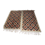 Pair of hand of Tunisia in wool-made carpets 86x138cm