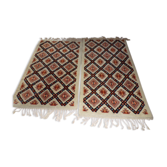Pair of hand of Tunisia in wool-made carpets 86x138cm