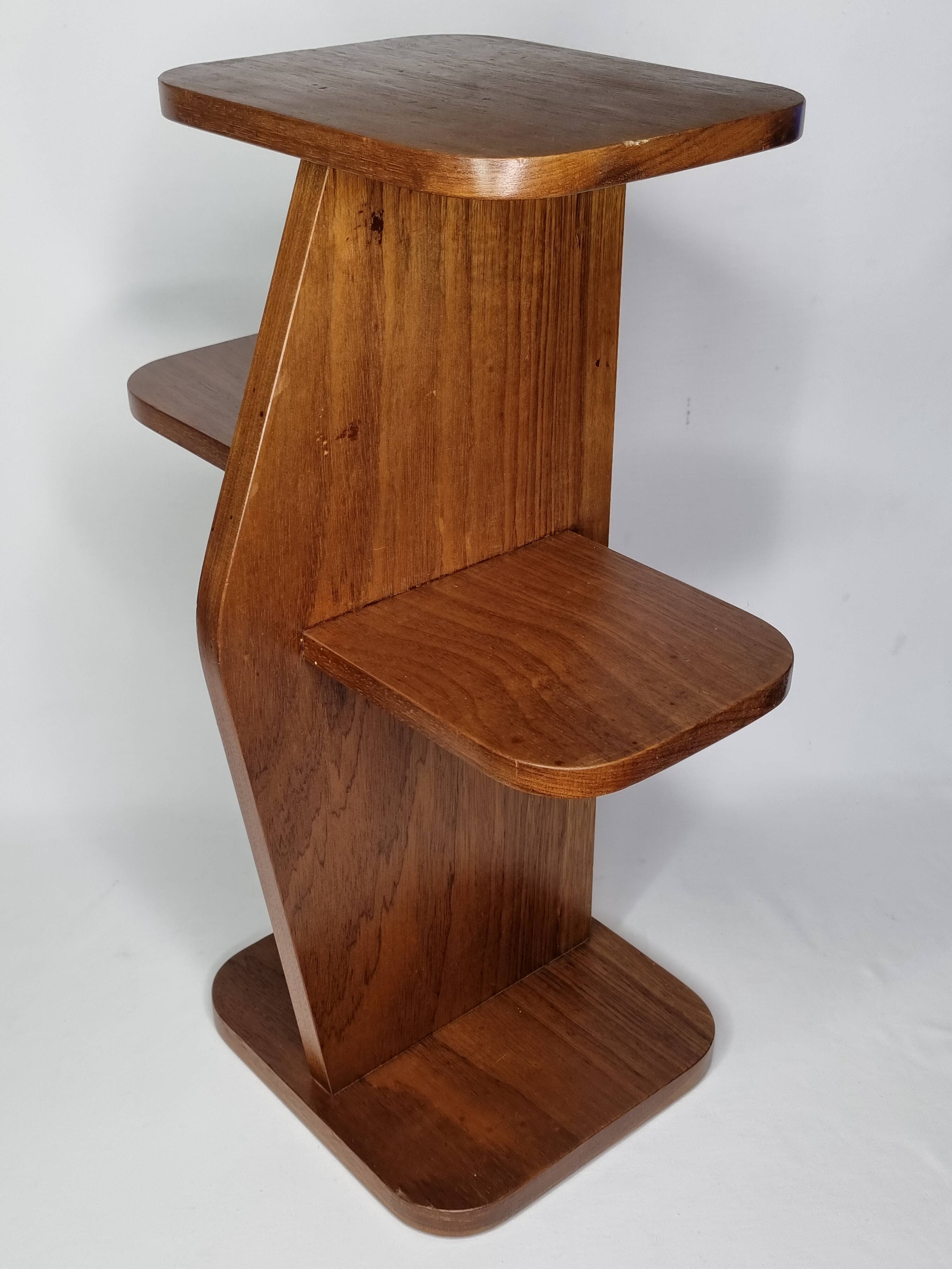 Art Deco style solid wood side table, 53 cm