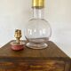 Glass lamp, brass, 2 M fabric cable, 50s lampshade