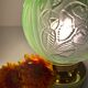 Vintage art deco globe table lamp in frosted glass