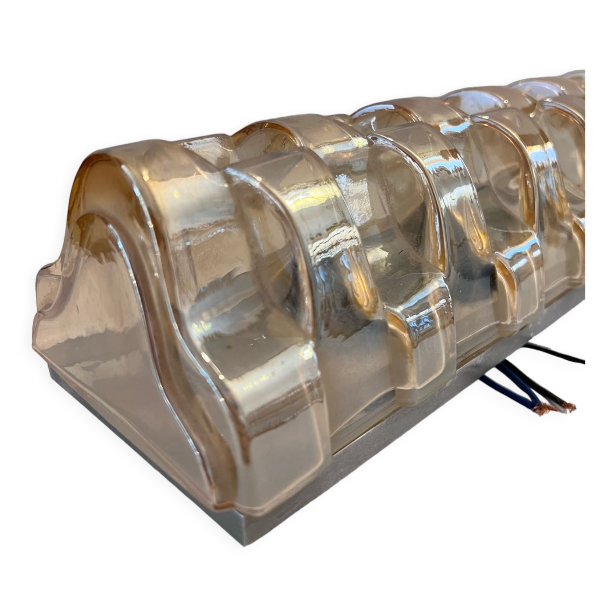 Wall lamp in amber glass 1970