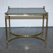 Hollywood Regency Coffee Table in Brass and Smoked Glass, France, 1960s