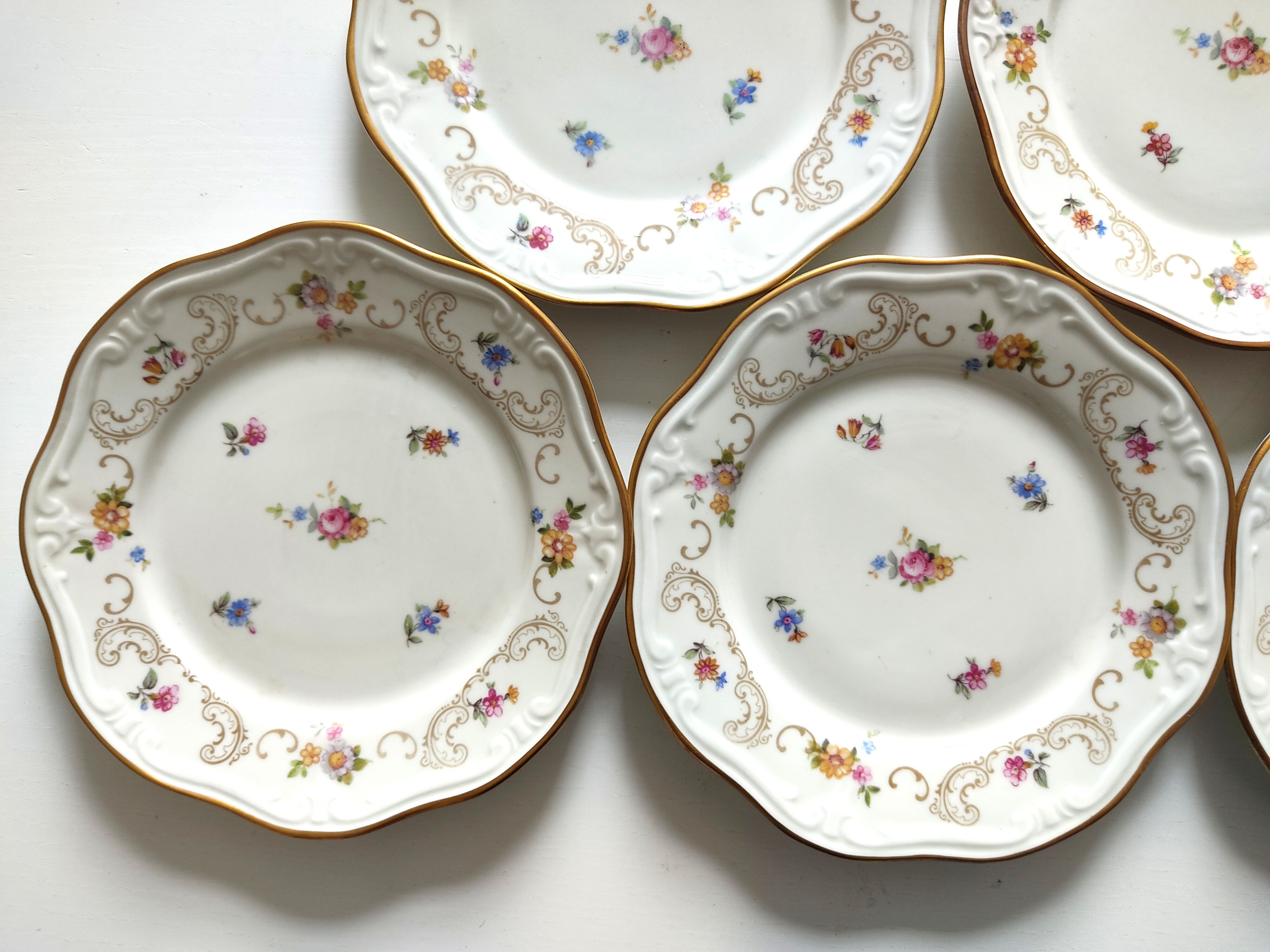 10 assiettes en porcelaine fleurie, veb r reichenbach
