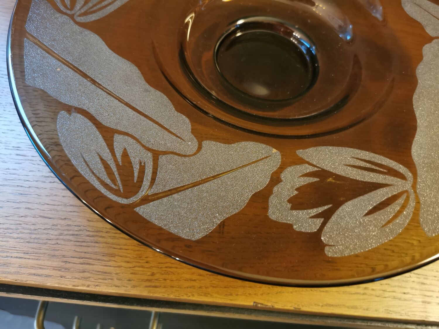 Art Deco glass cup signed N Collet France