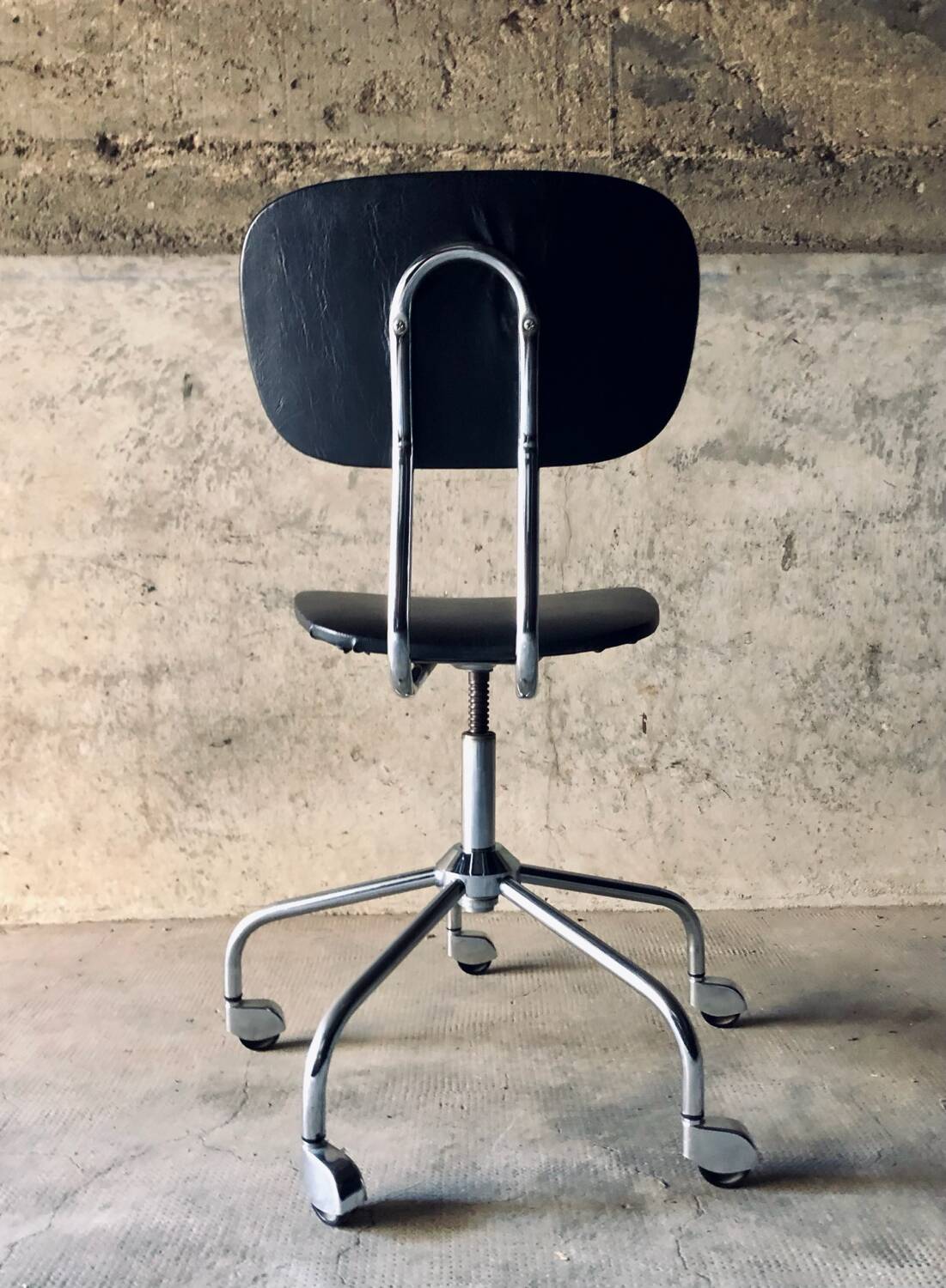 1950s/60s Chrome and Faux Leather Office Chair
