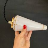 Vintage art deco globe pendant lamp in opaline