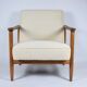 Fauteuil scandinave d’origine rénové années 1960, teck, cordon beige