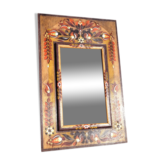 Miroir bois peint atelier de la tour 23x36cm