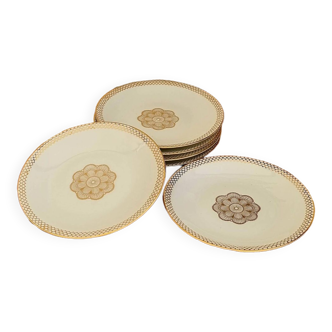 Set of 6 CNP porcelain dessert plates