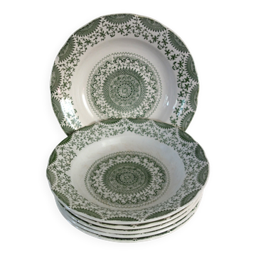 7 assiettes creuses en faïence Fine Ware