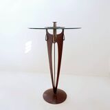Vincent wegnez sculptural bronze and glass console table - belgium 20th