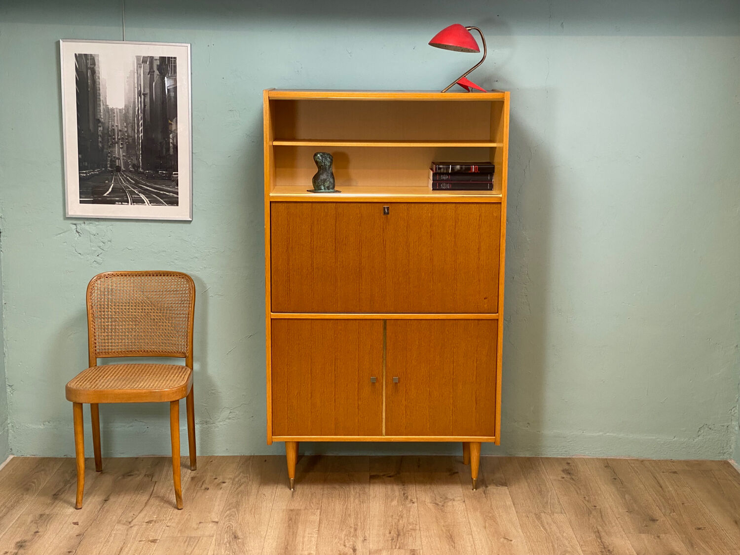 Vintage secretary from the 50s with hinged desk