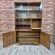 Walnut Bookcase / display cabinet, only 30 cm deep! After renovation