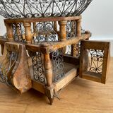 Wooden and metal birdcage