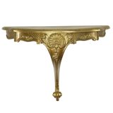 Gilded Rococo Style Mirror With Console Acanthus France