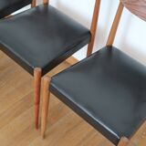 4 Scandinavian chairs skaï black