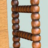 1920s turned wood straw corner chair