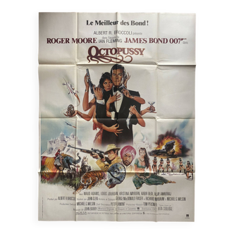 Affiche cinéma originale "Octopussy" Roger Moore, James Bond 120x160cm 1983