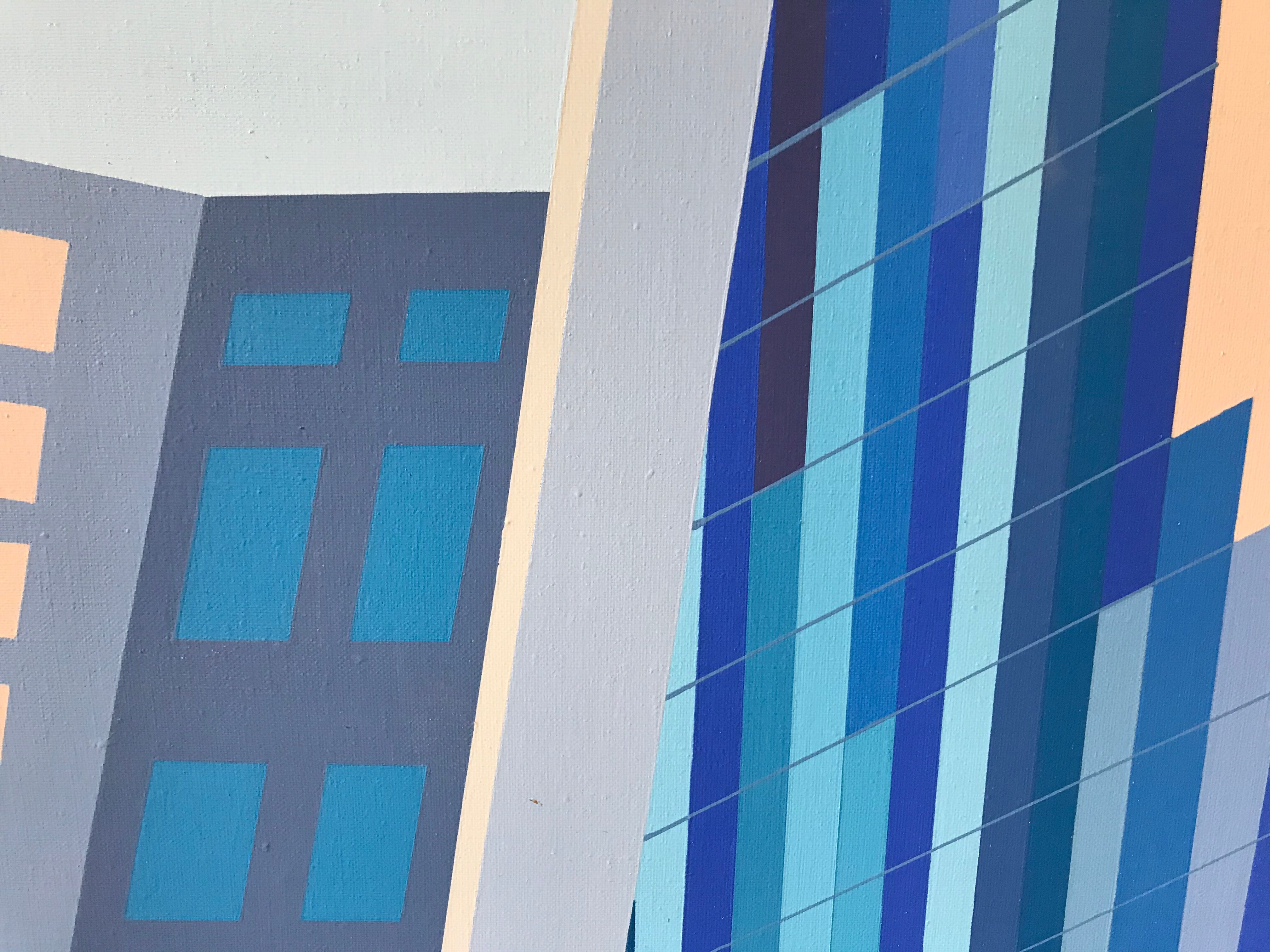 Gratte ciel acrylique sur toile