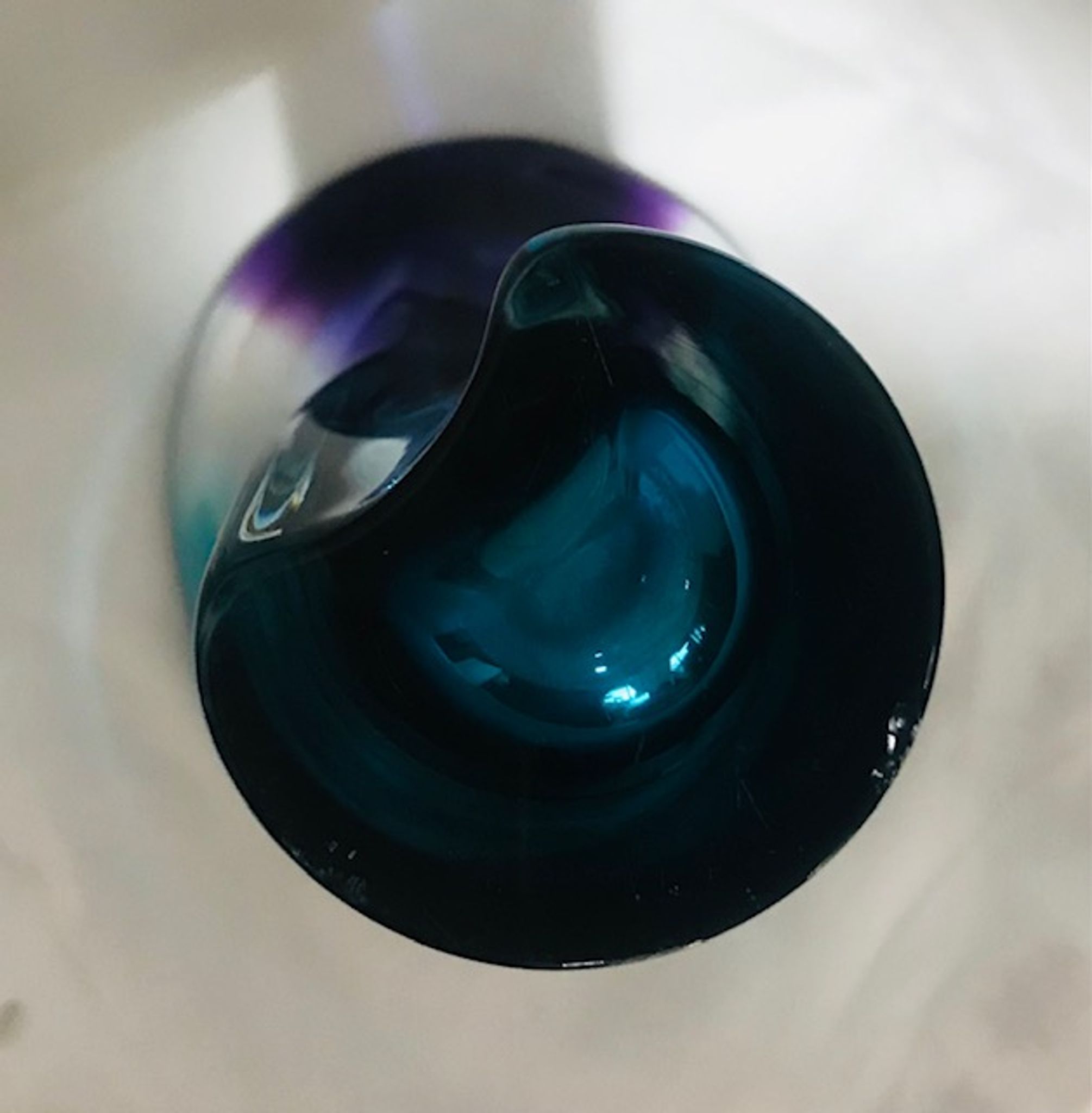 Kosta boda vase in purple glass blue green and transparent