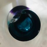 Vase kosta boda en verre violet bleu vert et transparent