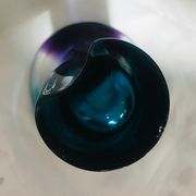 Kosta boda vase in purple glass blue green and transparent