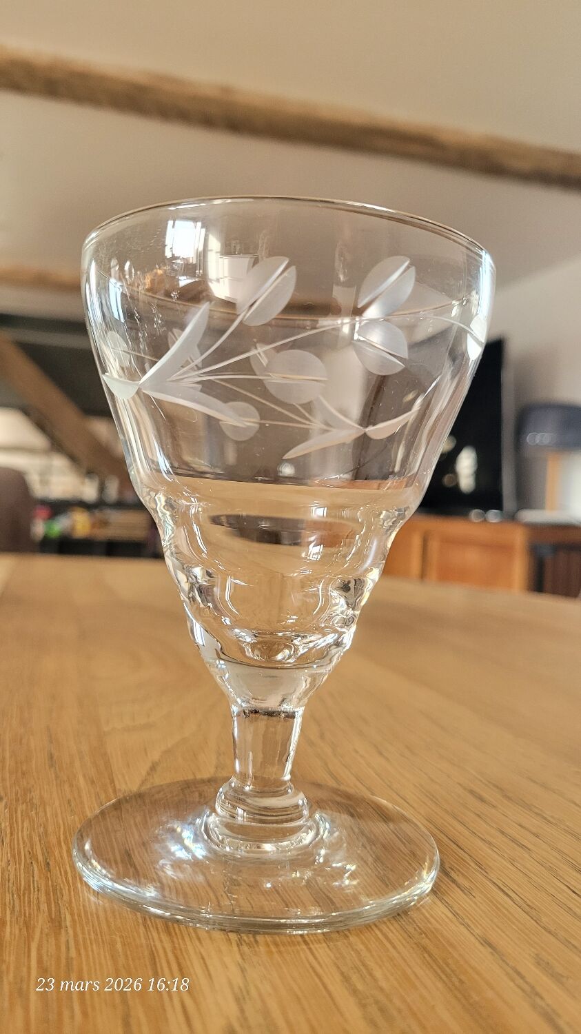 10 vintage cut glass water glasses