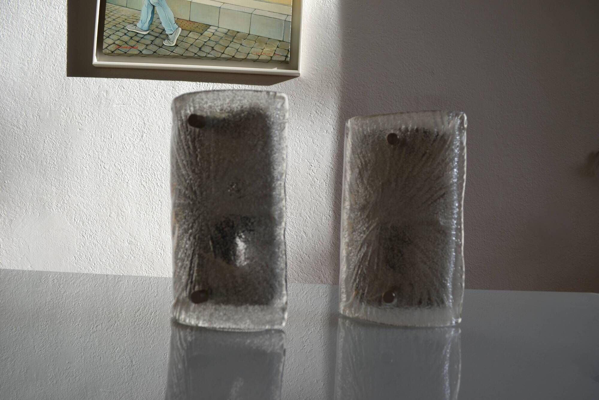 Toni Zuccheri for Venini in Murano, Italy 1960 Pair of wall sconces