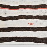 6x7 Natural White & Brown Kilim Rug, 183x212Cm