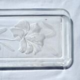 Plat à cake en verre motifs lys